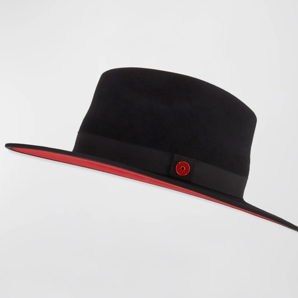 Keith James Men’s Queen wool red brim fedora hat